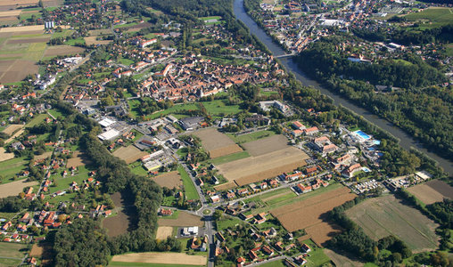 Luftbild von Bad Radkersburg und Gornja Radgona